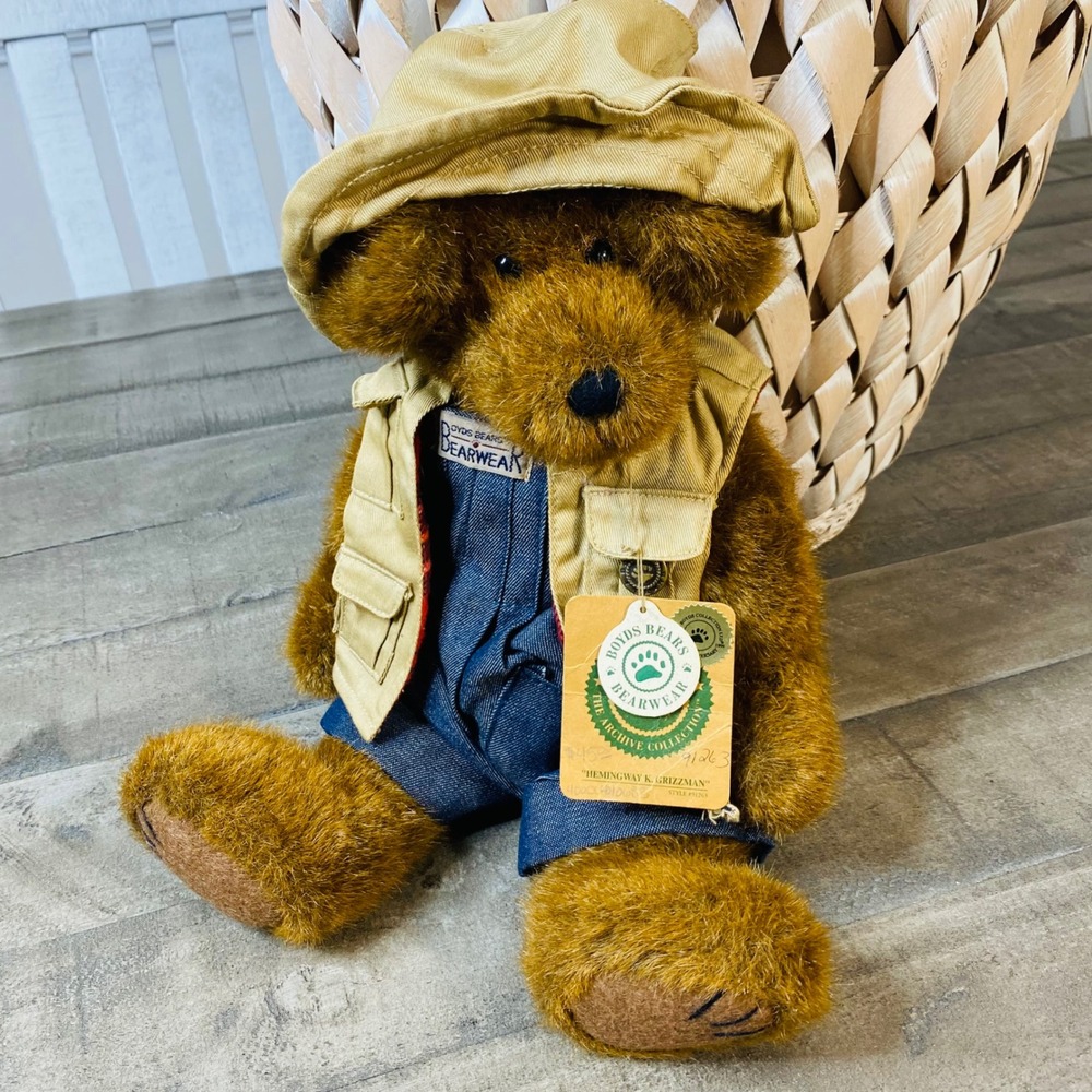 Vintage Boyds Bears Hemingway K. Grizzman L #91263 Archive Collection 1999 W/tag